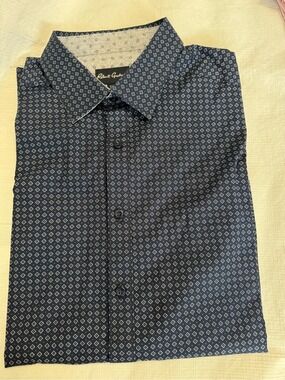 Robert Graham Navy Blue Microprint Dress Shirt XL